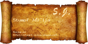 Stumpf Júlia névjegykártya
